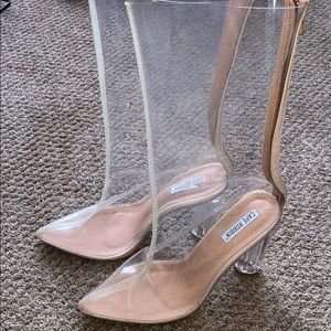 Clear high boots